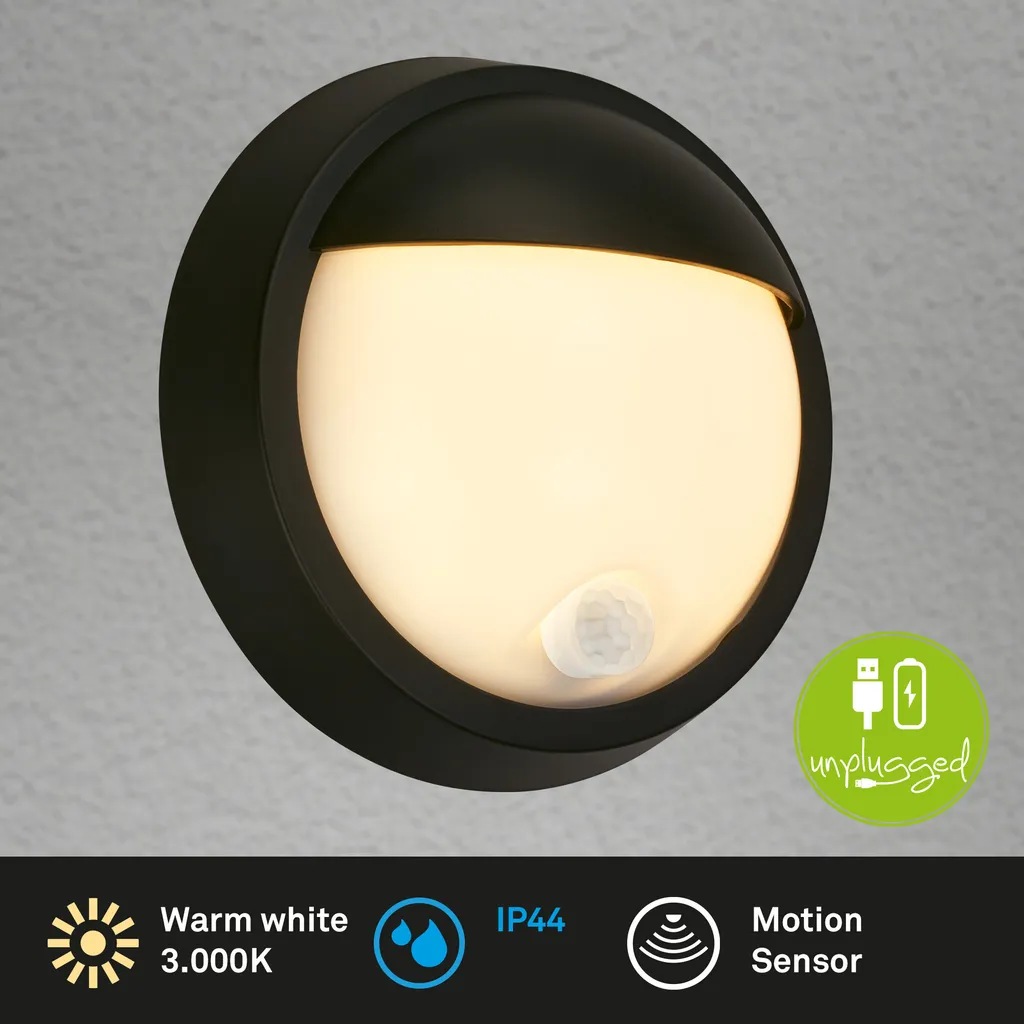 Éclairage extérieur LED sans percer Briloner Puni avec détection noir - 2