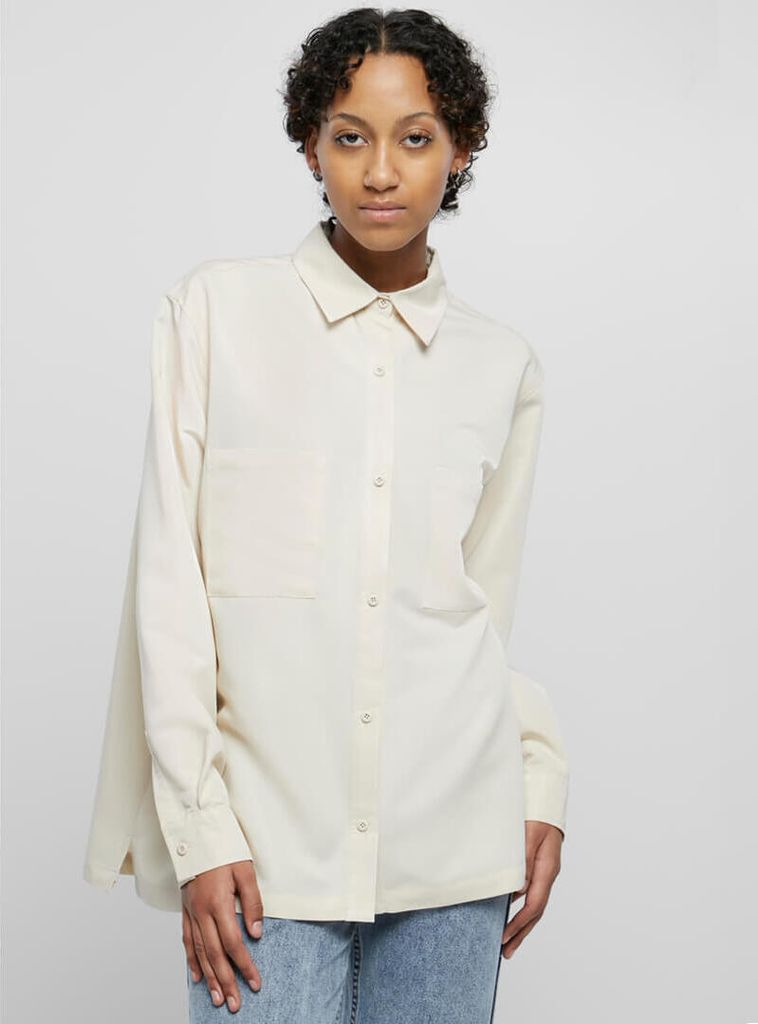 Urban Classics - Damen Oversized Twill Hemd - SAND - 5XL