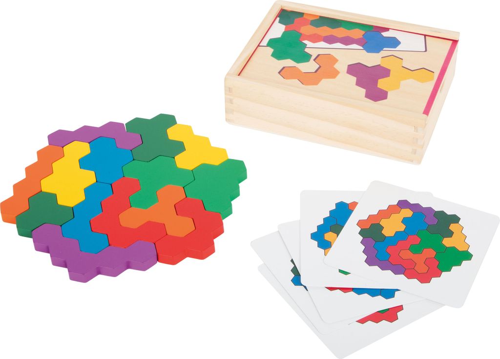 Lernspiel Holzpuzzle Hexagon