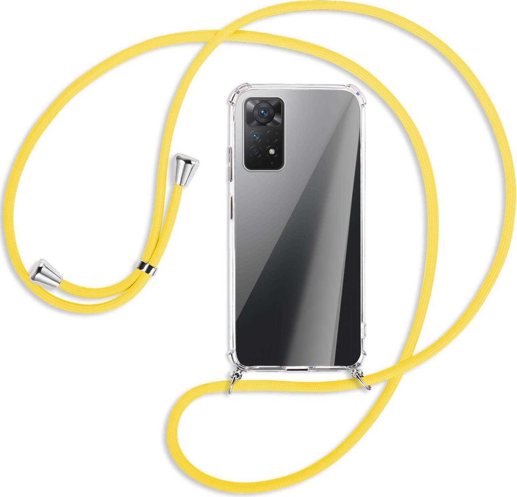 Handykette Backcover-Schutzhülle mit Band (Metall silberfarben) für Xiaomi Redmi Note 11 Pro 4G/5G (EU) - gelb