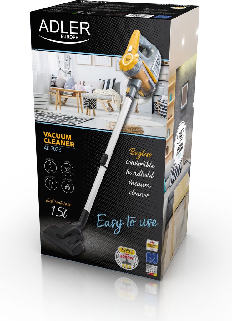 Ručný vysávač Adler AD 7036 Bezvreckový Čierna, Bronzová, Obrázok produktu 2