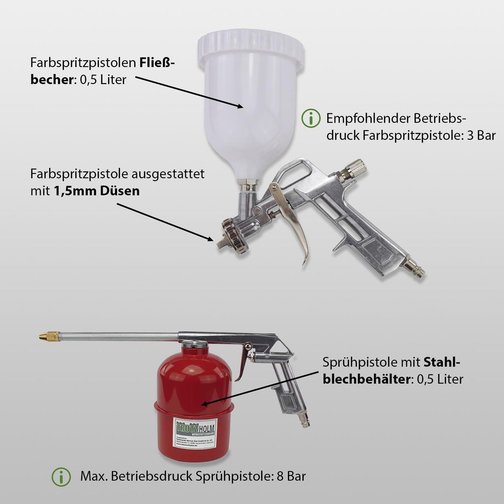 Ferrex Druckluftzubehör-Set – 12-teilig Mit Reifenfüller, Farbpistole Und Mehr – 8 Bar Max. Ferrex Druckluftset 12-teilig