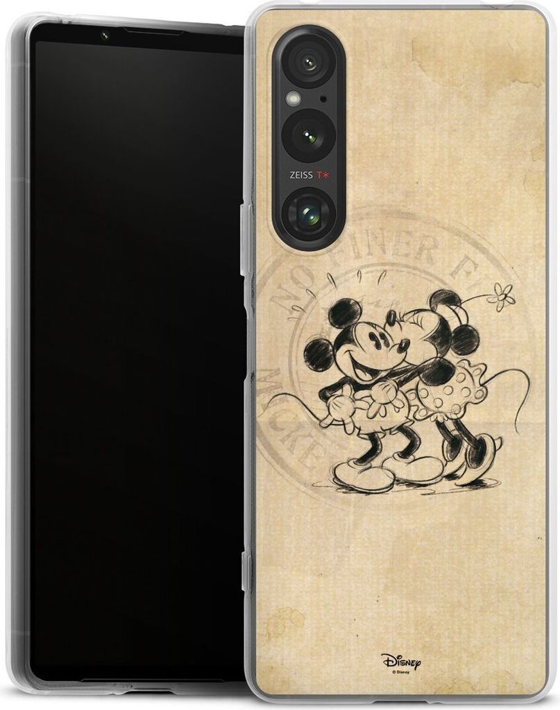 DeinDesign Handyhülle für Sony Xperia 1 V Silikon Hülle Case Smartphone Schutzhülle Mickey Mouse Minnie Mouse Vintage