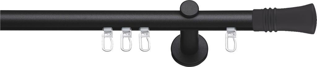 SN Deco - Innenlaufgarnitur Lyon, 19 mm, 1-Lauf, schwarz, 200 cm