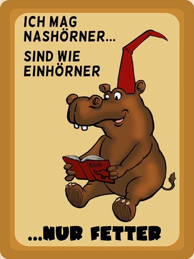 vianmo Holzschild 40x30 cm Tiere mag Nashörner sind wie Einhörner