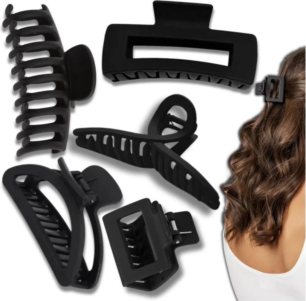 J&W Uranak Set di fermagli per capelli neri Taglia unica Immagine del prodotto 