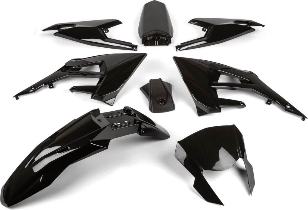 Str8 8-teiliges Verkleidungsset Schwarz für Derbi X-Treme ab 2018