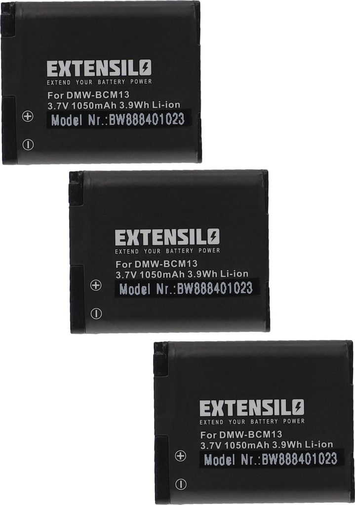 EXTENSILO 3x Akku Ersatz für Panasonic DMW-BCM13PP, Produktbild 