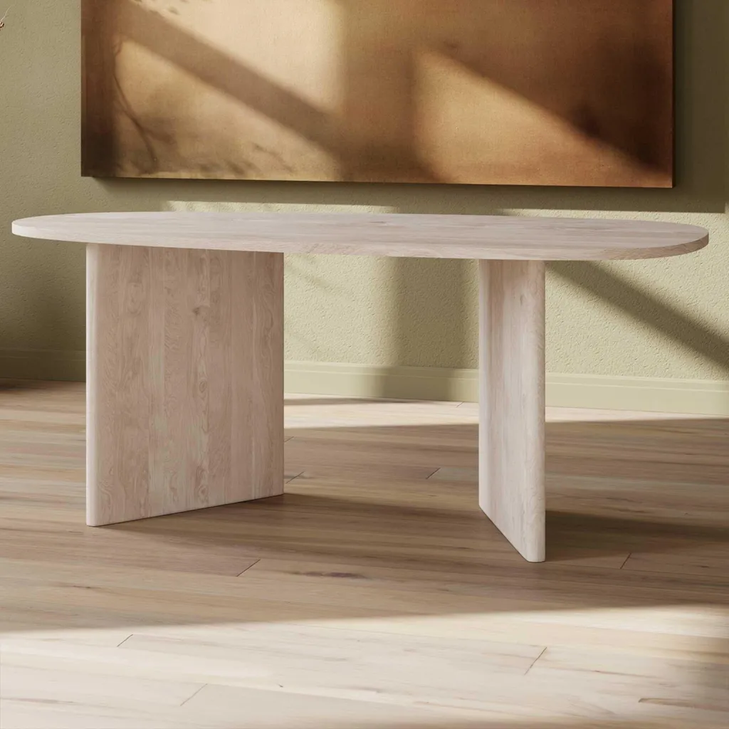 Table Grönvik ovale bois naturel 180cm, design moderne et pieds robustes
