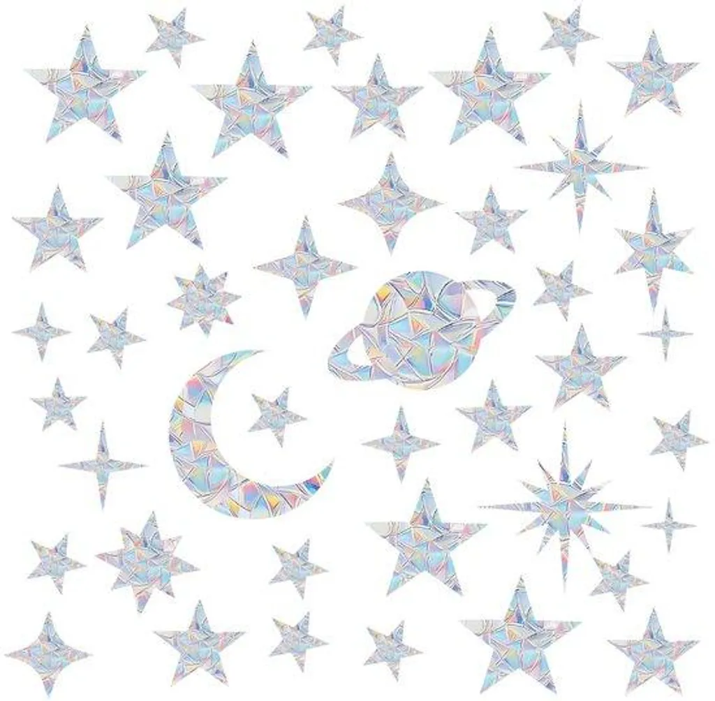 Film pour fenêtre arc-en-ciel nuages - Kit de 41 stickers anti-collision