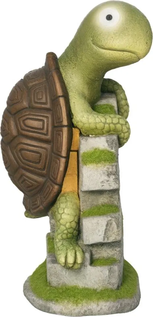 Figurine de Jardin Tortue Solaire LED Décoration Extérieure 36,5 cm