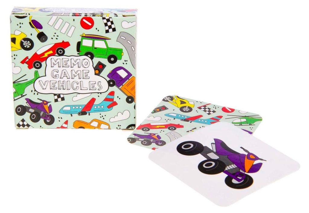 Duckiez Mini-Memo-Spielfahrzeuge, 28 Karten