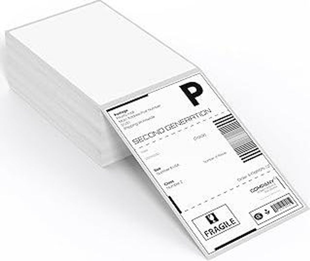 500 Blatt 4 x 6 (102mm×152 mm) Versandaufkleber DHL Etiketten Thermische Fanfold Thermoetiketten Klebeetiketten für Postanschriften Versandetiket...