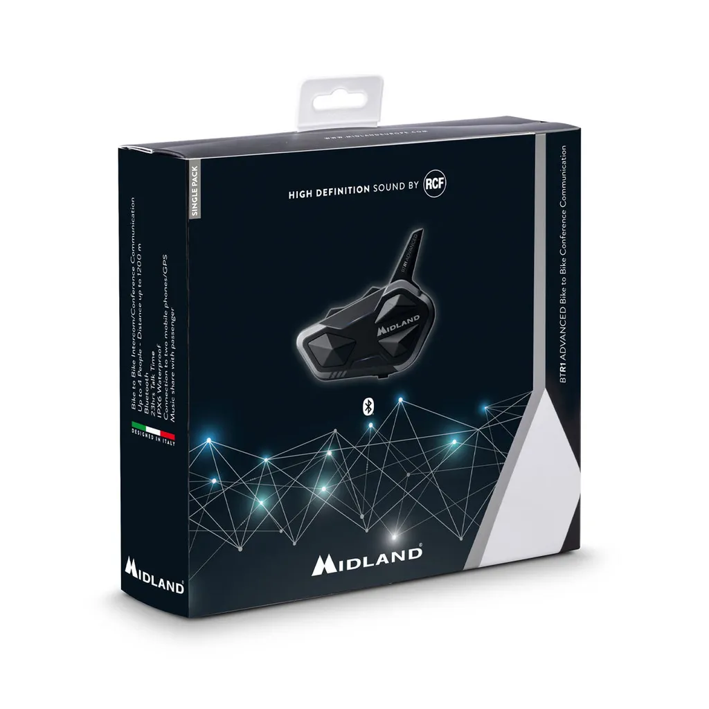 Interphone Bluetooth Midland BTR1 Advanced système unique pour casque - 4