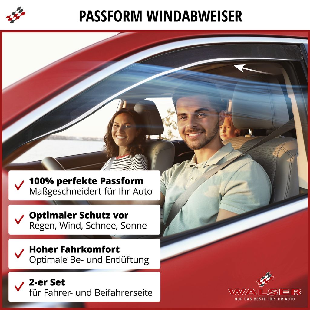 WALSER Passform Auto Windabweiser kompatibel