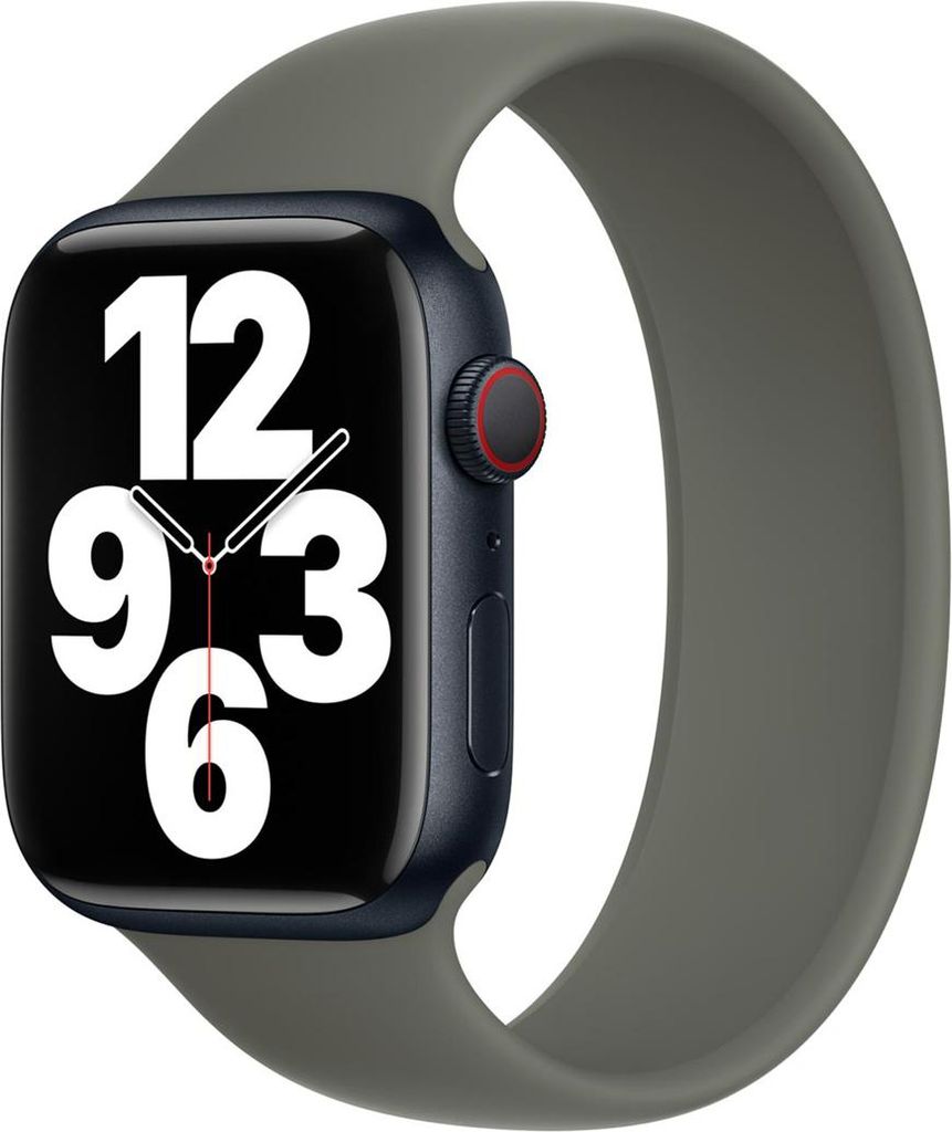 Silikon Solo Loop für das Apple Watch | 44/45/46/49 mm - Größe 3 - Olive