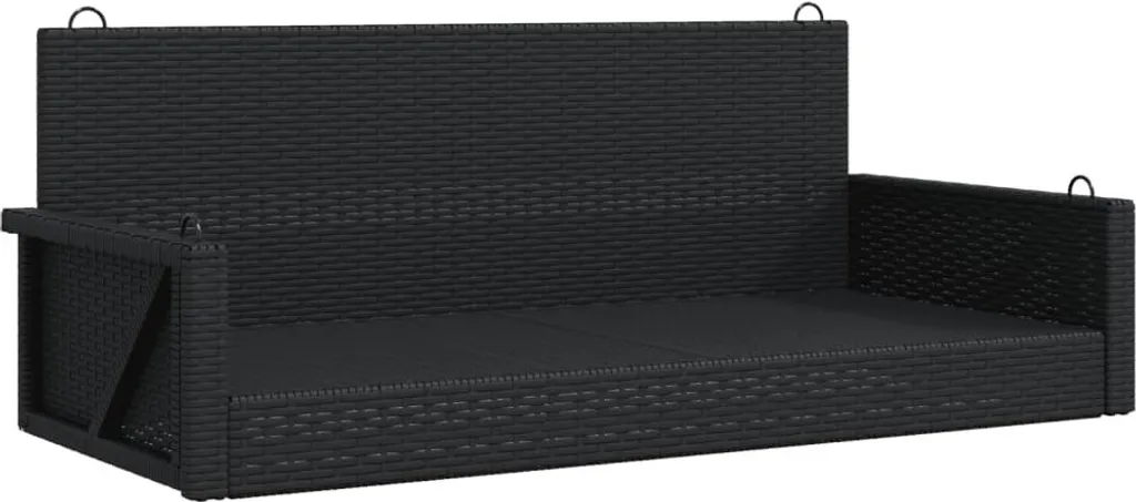 Dondolo Sospeso vidaXL Poly Rattan Nero 119cm | Design Moderno