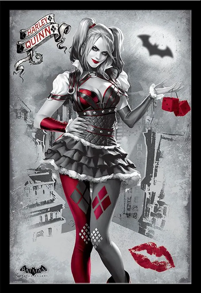 Poster Incorniciato Harley Quinn Shinsuke Nero per Arredo Gaming