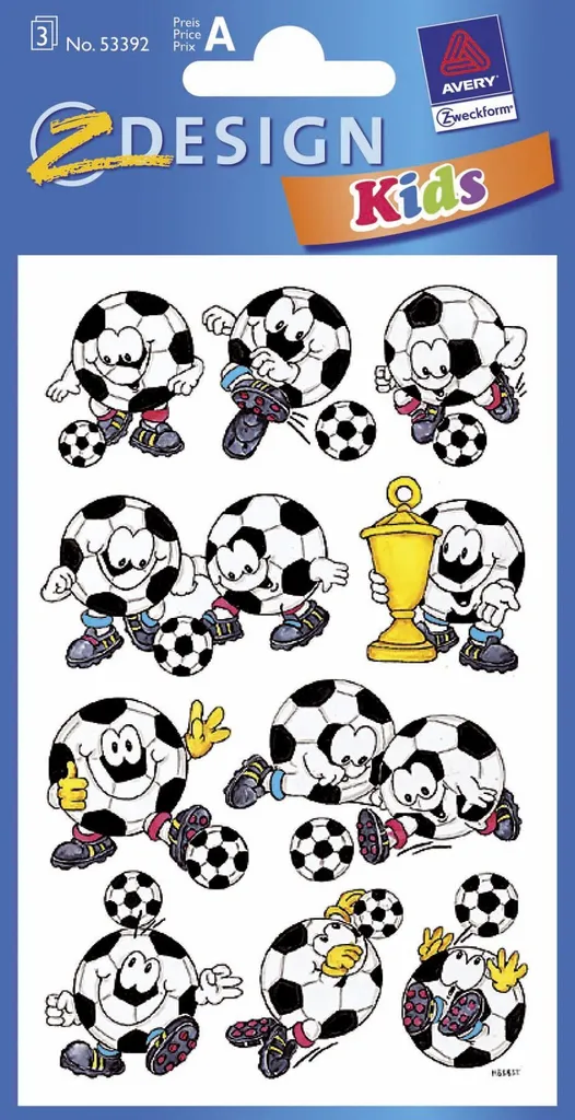 Avery Zweckform 53392 Z-Design autocollants foot enfant, lot de 30 stickers