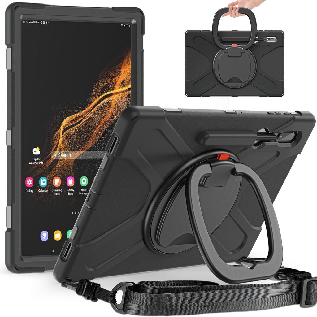 Für Samsung Galaxy Tab S10 / S9 / S8 Ultra 360 Grad Schwarz Produktbild 