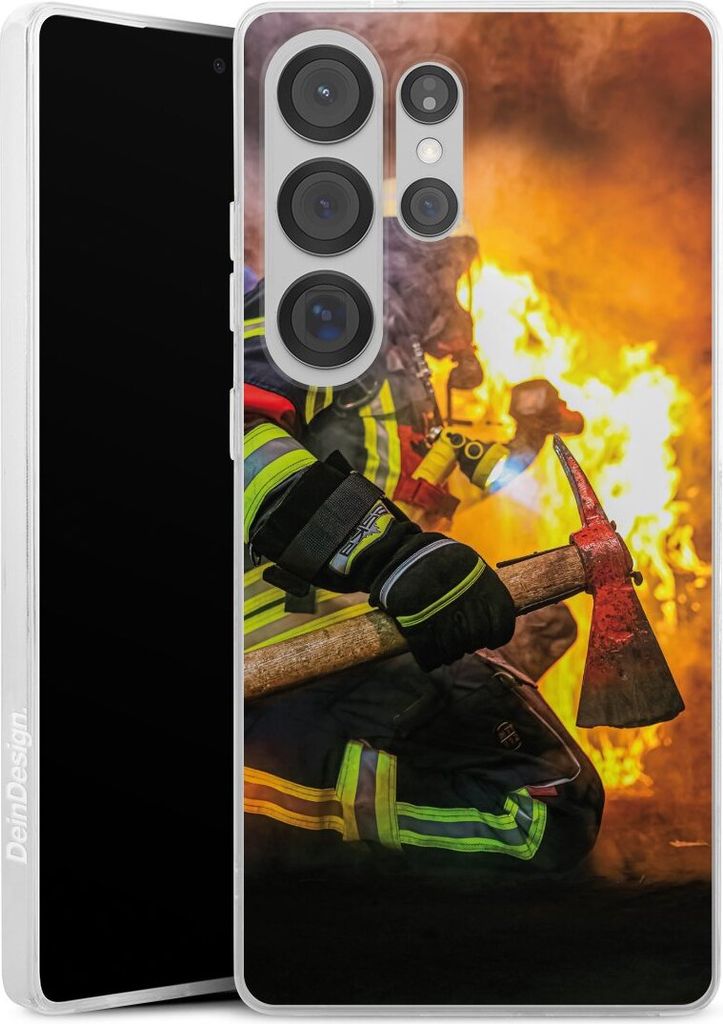 DeinDesign Slim Hülle für Samsung Galaxy S25 Ultra Silikon Case Ultra Dünn Handyhülle Feuer Feuerwehr Lebensretter