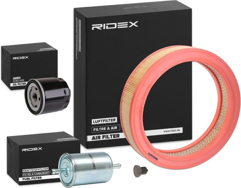 RIDEX Filterset Inspektionspaket Filtersatz für VW Polo Schrägheck (6N1) Caddy II Kastenwagen (9K9A) Polo Classic (6V2) Polo Variant (6V5) für S...