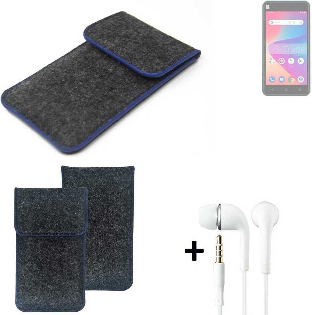 K-S-Trade Handy Schutz Hülle kompatibel mit BLU Studio X10L 2022 Schutzhülle Handyhülle Filztasche Pouch Tasche Case Sleeve Filzhülle dunkelgrau,