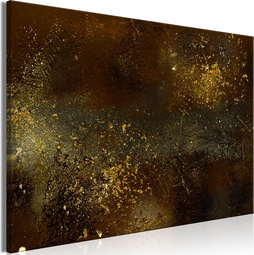 Italienischer Leinwand Leinwandbild - Golden Constellation (1 Part) Wide 120x80 cm Abstrakt a-A-0891-b-a