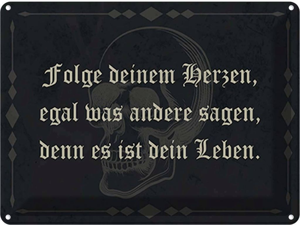 vianmo Blechschild 30x40 cm folge deinem Herzen egal was Dekoration Spruch Zitat