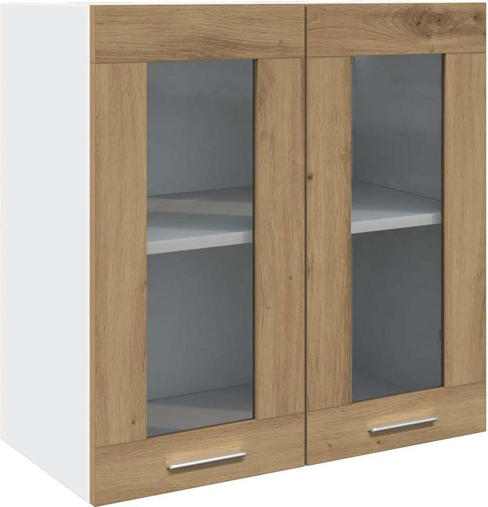 vidaXL Küchen-Wandschrank Lyon mit Glastüren Artisan-Eiche 60x31x60 cm
