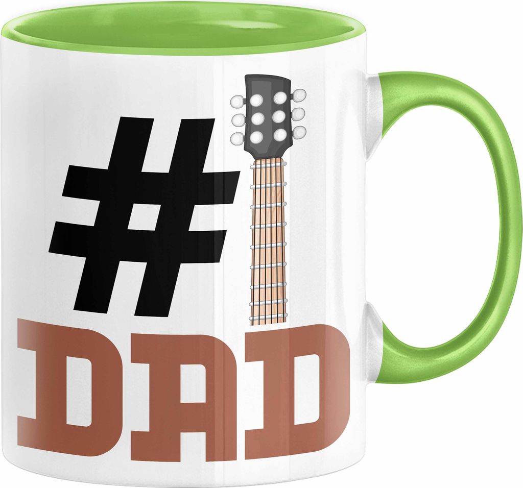 Gitarrenspieler Nummer 1 Dad Vater Tasse Geschenk Gitarre Papa Geschenkidee Bester Papa Der Welt Vatertag Lustige Geschenkidee (Grün)