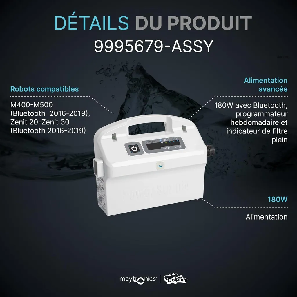 Alimentation Connectée pour Robot Dolphin 9995679-ASSY Bluetooth WT - 3