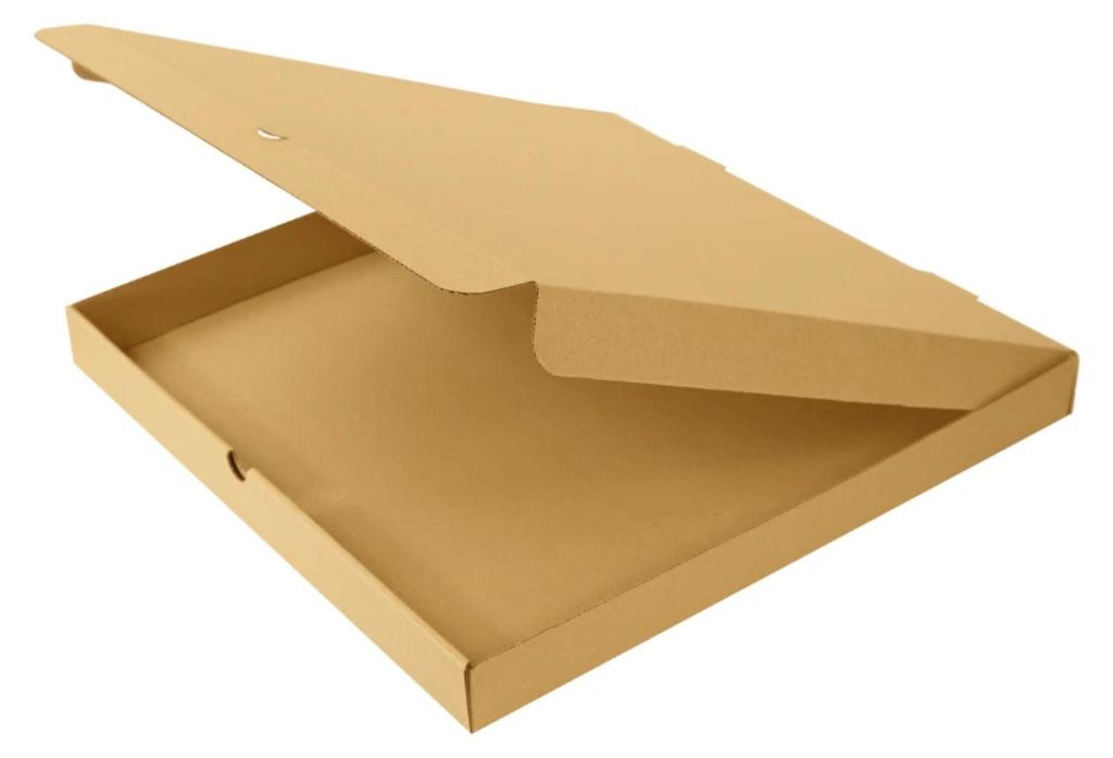 KAPAK Pizzakarton Braun 32x32x4 cm für Gastronomie Produktbild 