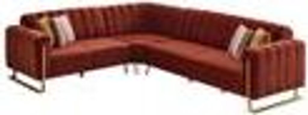 Himalaya Ecksofa Farbe:Terracotta, Füße:Metall-Gold, Langer Schenkel:Rechts, inkl. Kissen