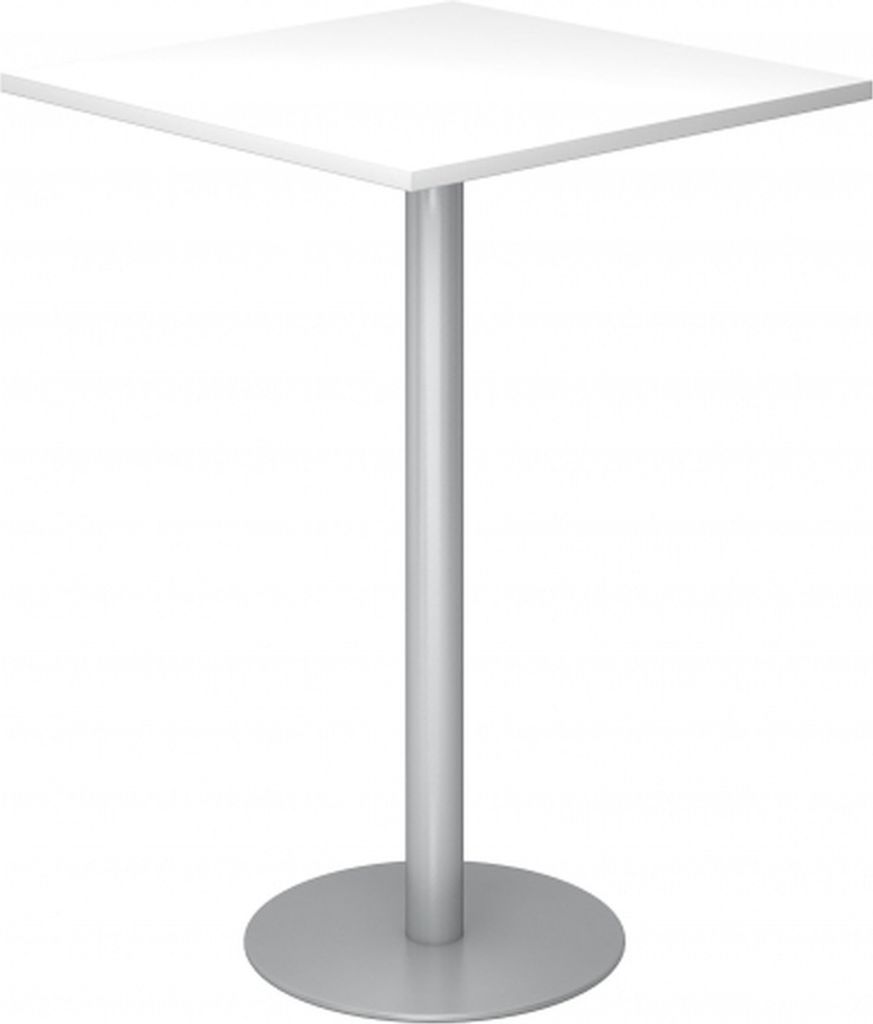 BISTRO H88Q S - System Konferenztisch Weiß 80 x 80 Silber Produktbild 