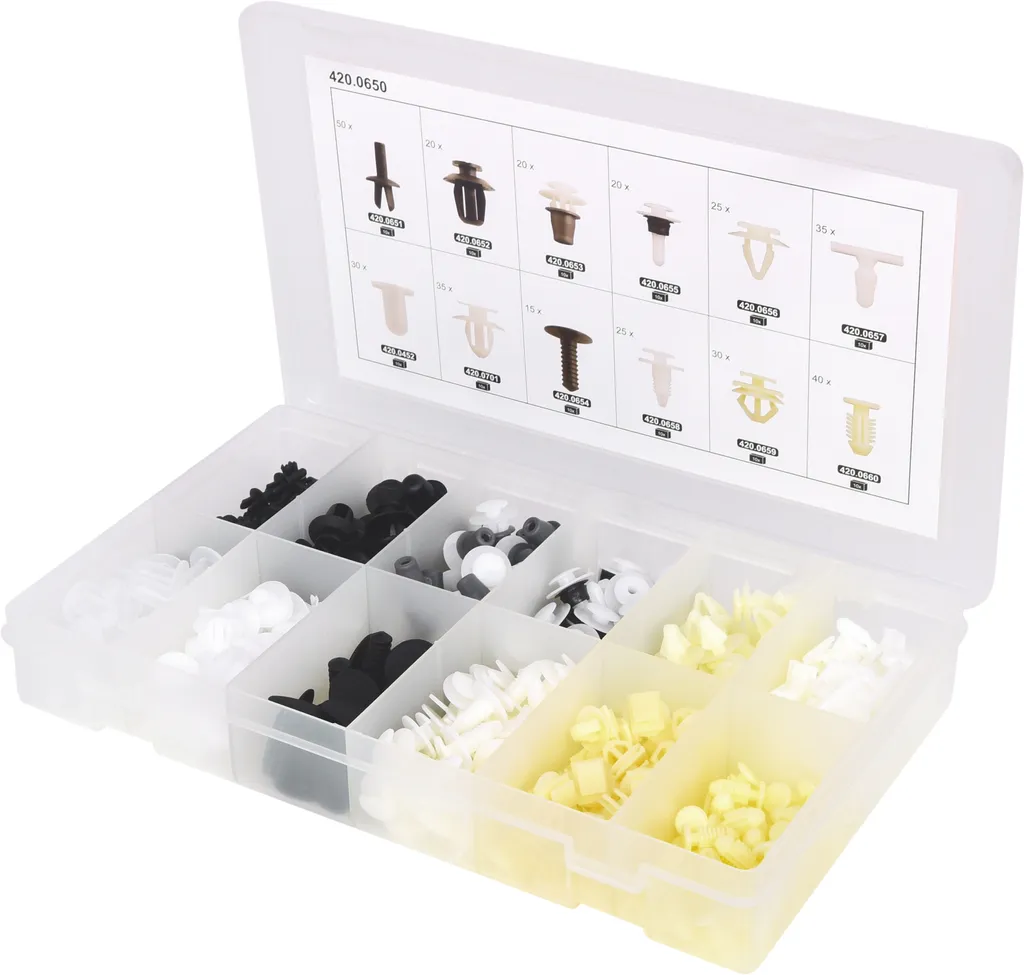 Kit de fixation carrosserie pour Citroën Peugeot : 345 clips KS TOOLS