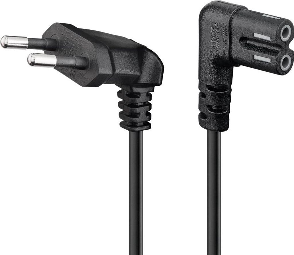 Goobay 73019, 2 m, CEE7/16, CEE7/16, H03VVH2-F, 250 V Obrázek produktu 