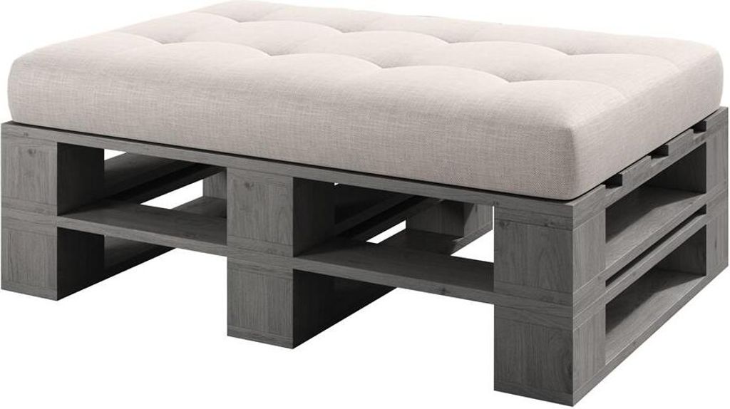 Lermowood Palettenmöbel Mp Hocker 100 x 80 x 40 cm Grau | Europaletten Indoor und Outdoor Lounge Gartenmöbel Holz Gartenmöbel Set Lounge Möbel ...