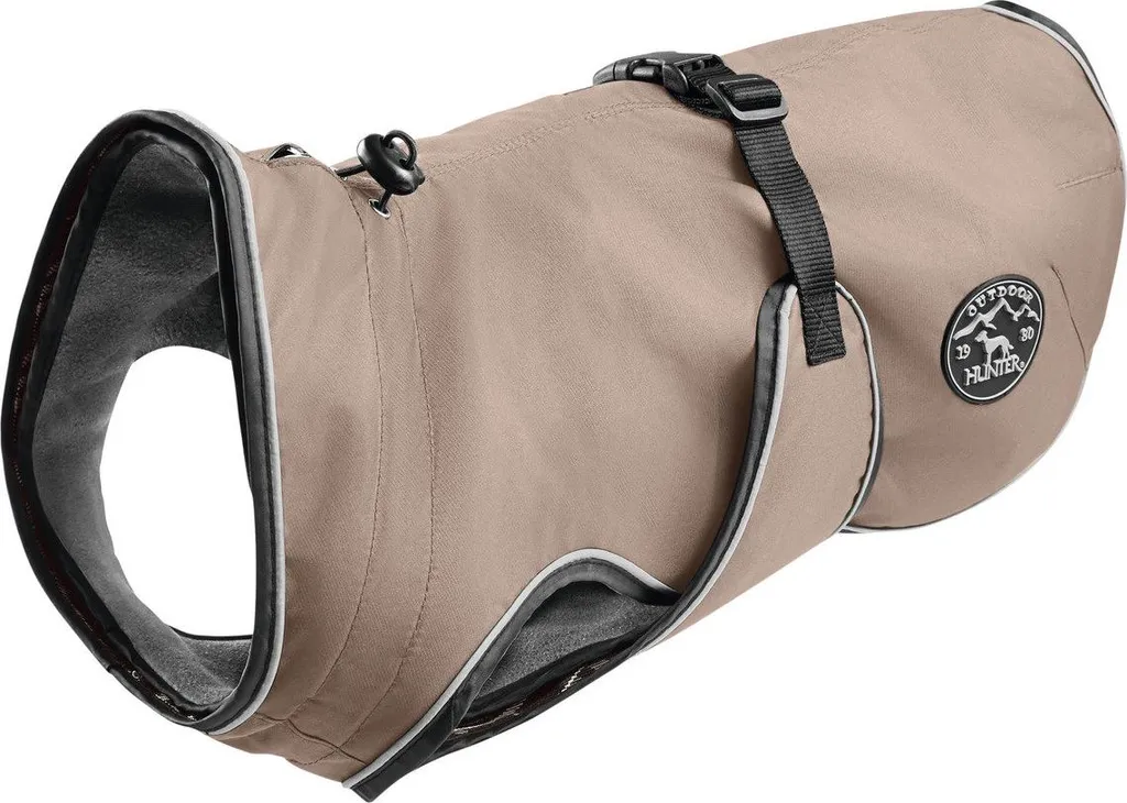 HUNTER Uppsala 50 Tortora - Cappottino Cane Ergonomico e Riflettente