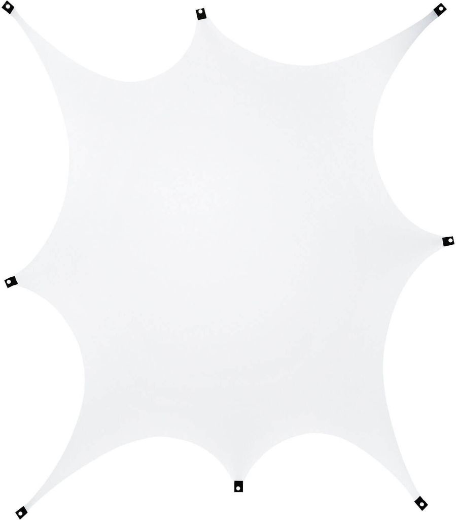 PSYWORK Schwarzlicht Segel Elasthan "Crystal Clear Shape II" Weiß, 4,5x4,5m