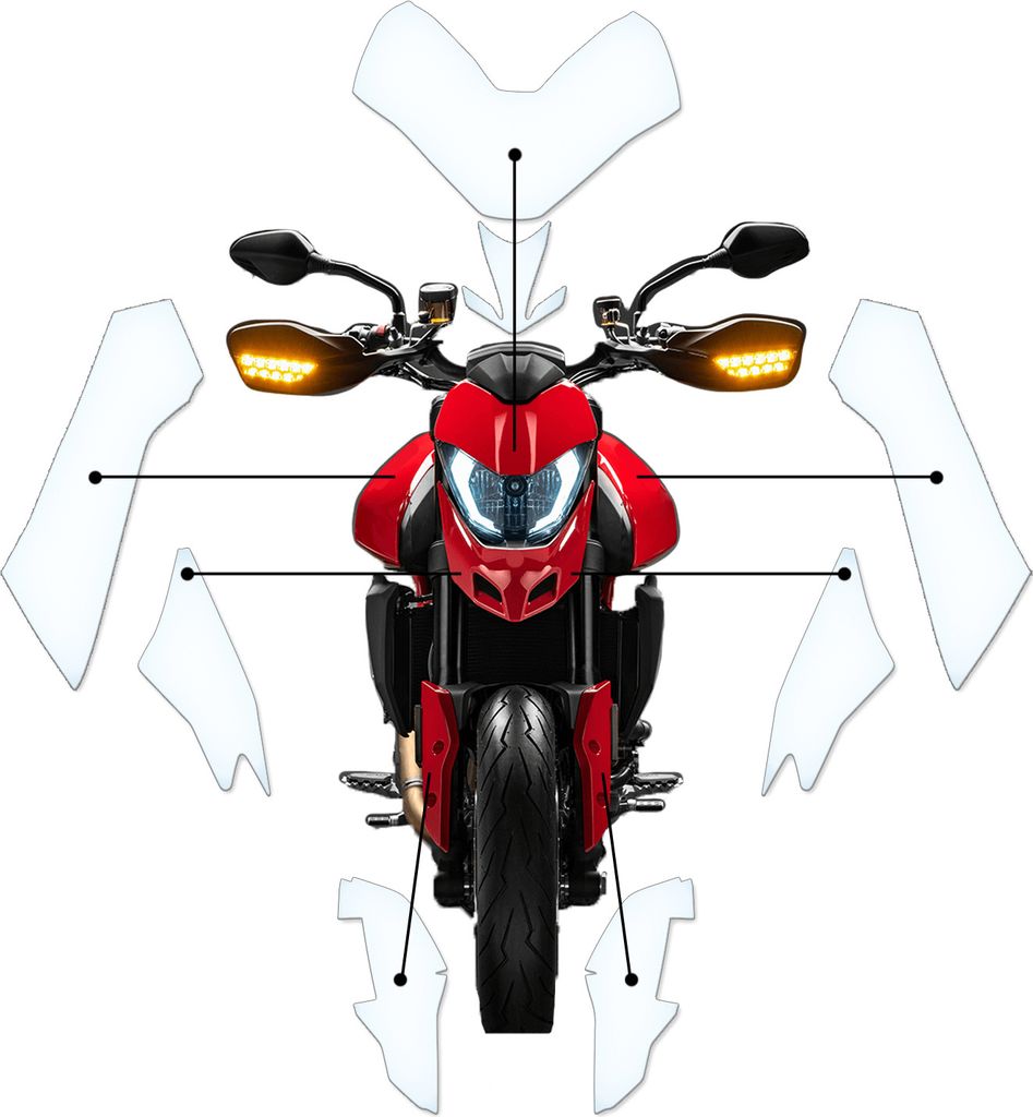Lackschutzfolie Steinschlagschutz passend für Ducati Hypermotard 950