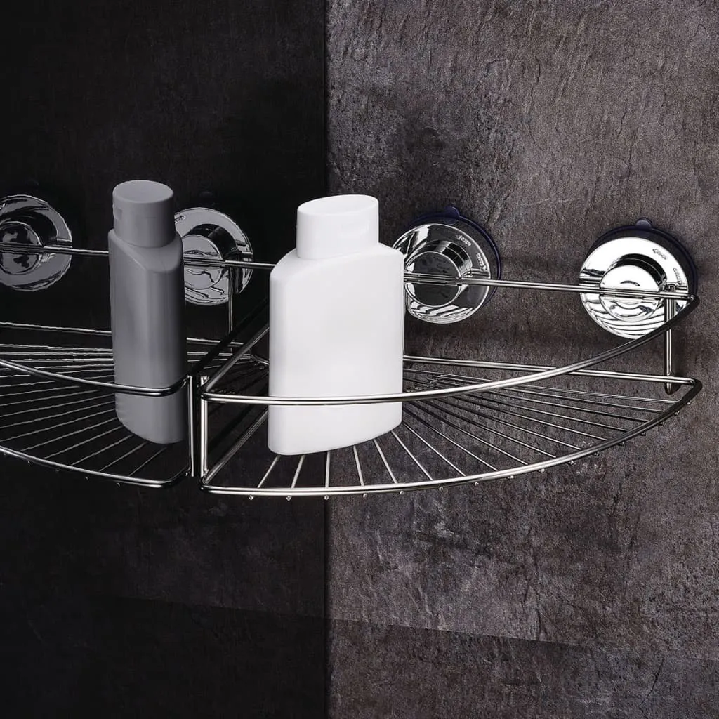 Rangement d'angle pour douche RIDDER Chrome, idéal gain de place mural