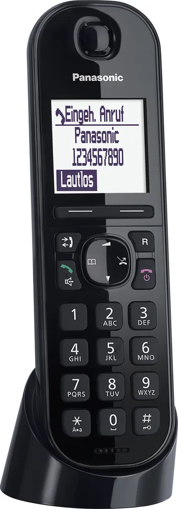 Téléphone fixe sans fil Panasonic KX-TGQ200 Noir Solo avec Mains Libres