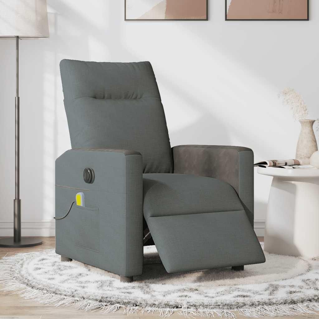 vidaXL Massagesessel Elektrisch Dunkelgrau Stoff Produktbild 