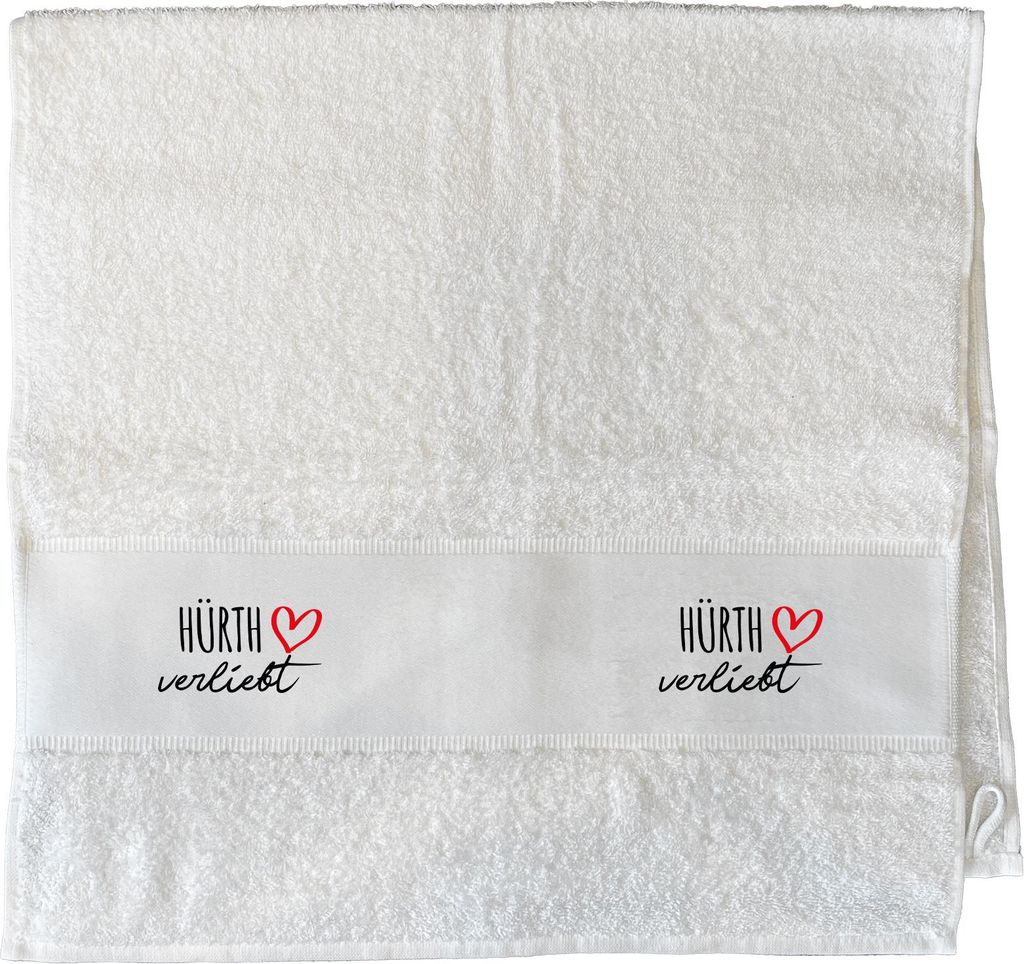 Huuraa Handtuch Hürth verliebt 50x100cm White Baumwolle Handtuch Geschenkidee