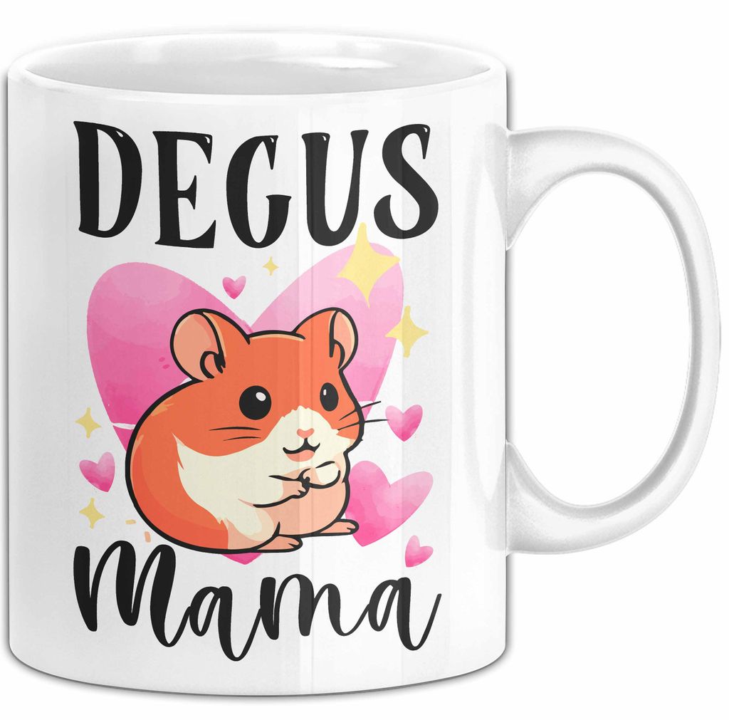 Degus Mama Tasse Geschenk Hamster Ratten Degus-Besitzer (Weiß)