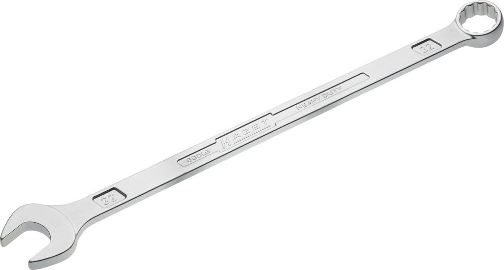 Hazet Ring-Maulschlüssel, extra lang, schlanke Bauform 600LG-32 - Außen-Doppel-Sechska | 600LG-32