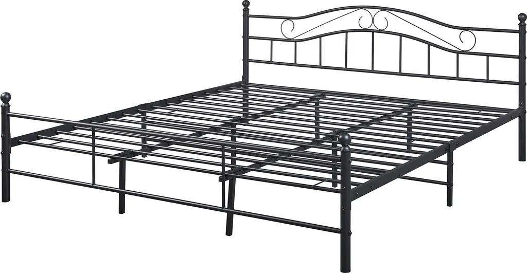Lit 180x200cm Florence noir pour chambre parentale avec sommier