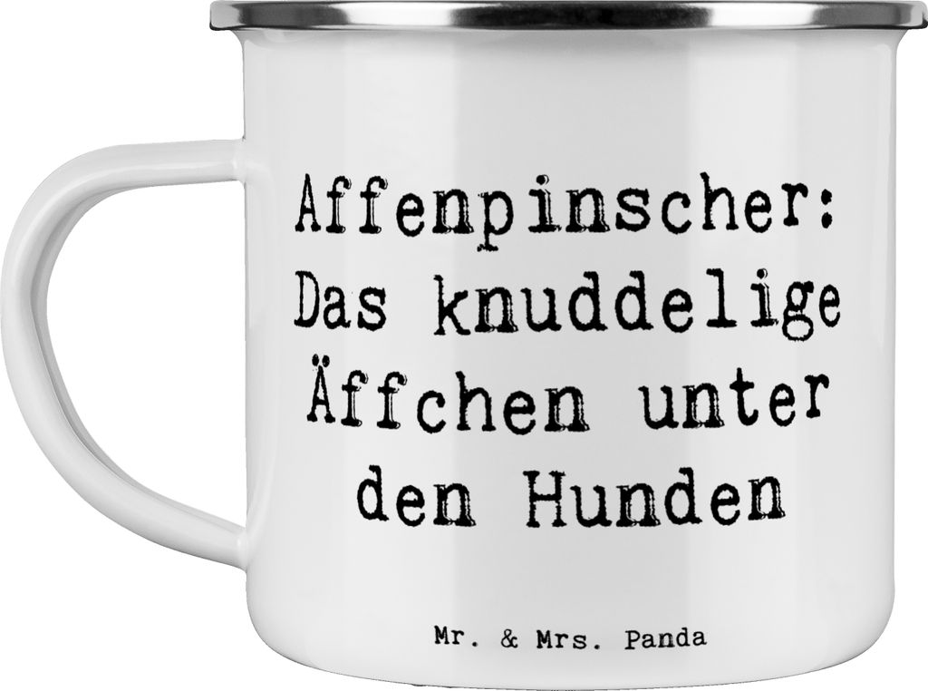 Mr. & Mrs. Panda Pott Spruch Affenpinscher Äffchen - Weiß - Geschenk, Haushund, Motivtasse, Hunderassen Charakter, Blechtasse, emaillebecher, Hun...