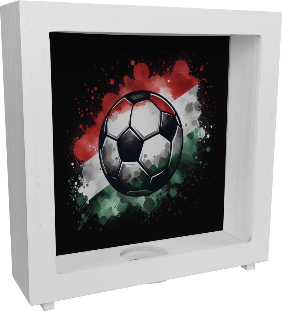 Fußball Ungarn Flagge Rahmen Spardose aus Holz